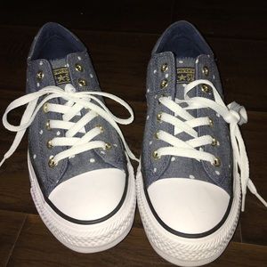 Blue and White Polka Dot Converse